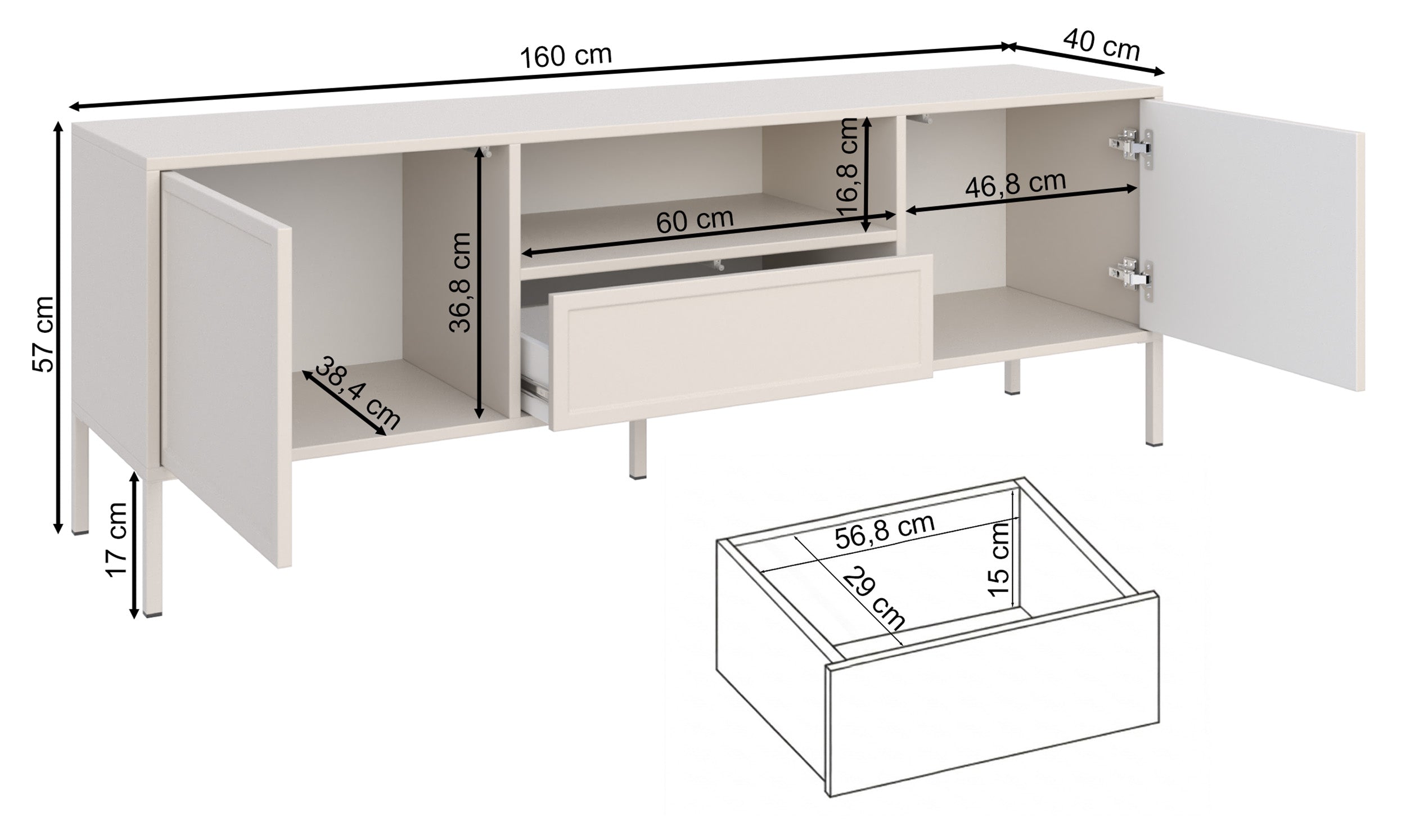 selsey-velveto-tv-schrank-160-cm-zweifl-gelig-mit-schublade-und-nische-kaschmir image 7