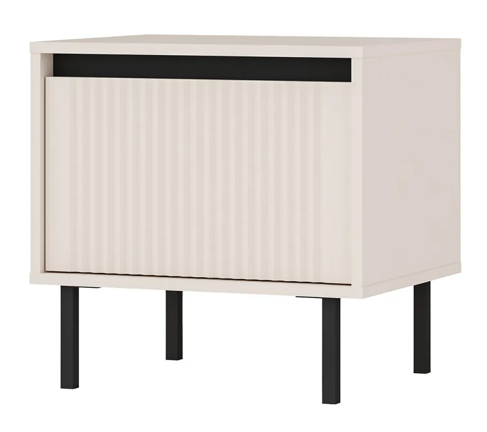 selsey-osaka-nachttisch-52-cm-mit-schublade-geriffelter-front-sandbeige-auf-schw image 1