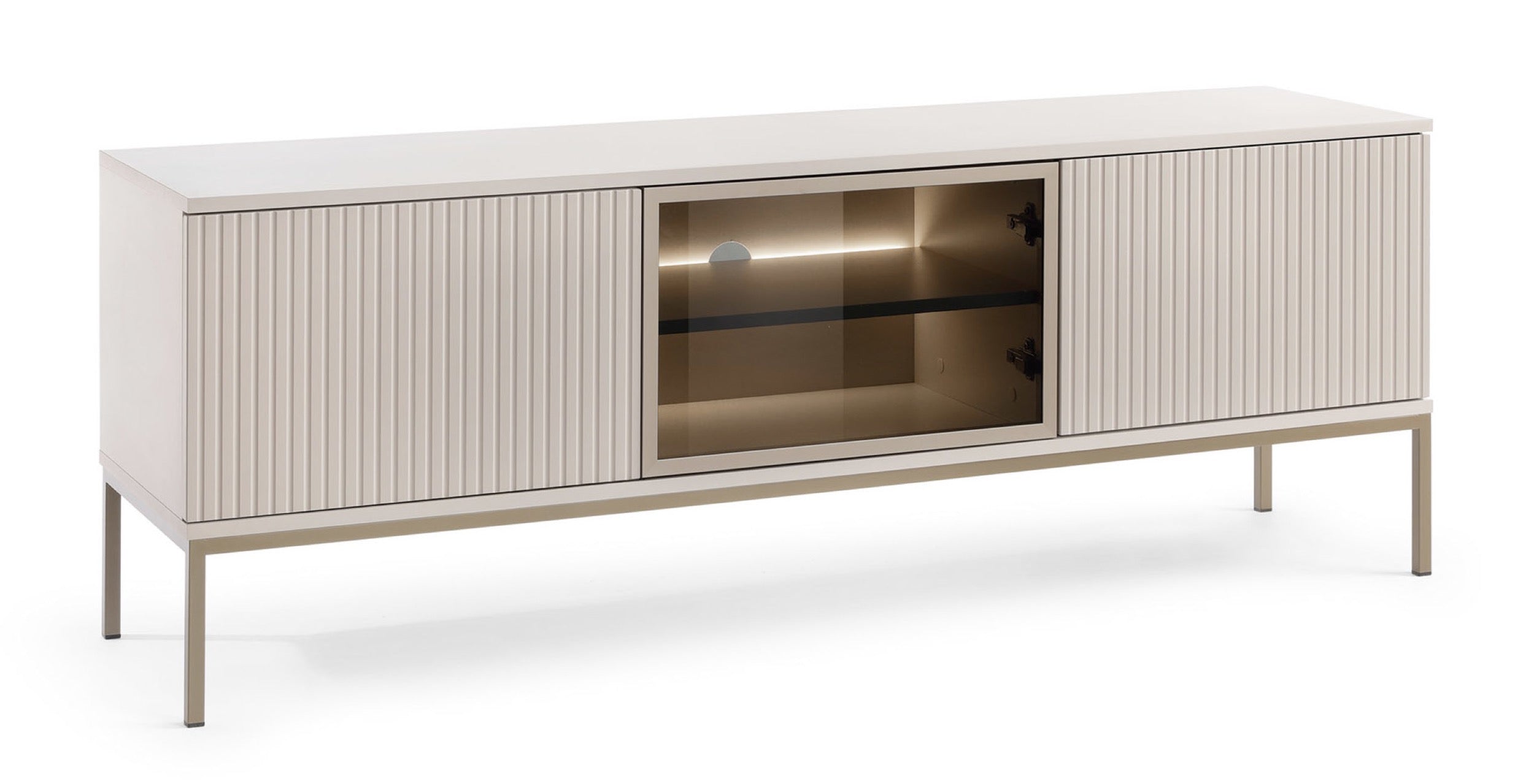 selsey-tosena-tv-schrank-154-cm-mit-dreht-ren-und-led-kaschmir image 1
