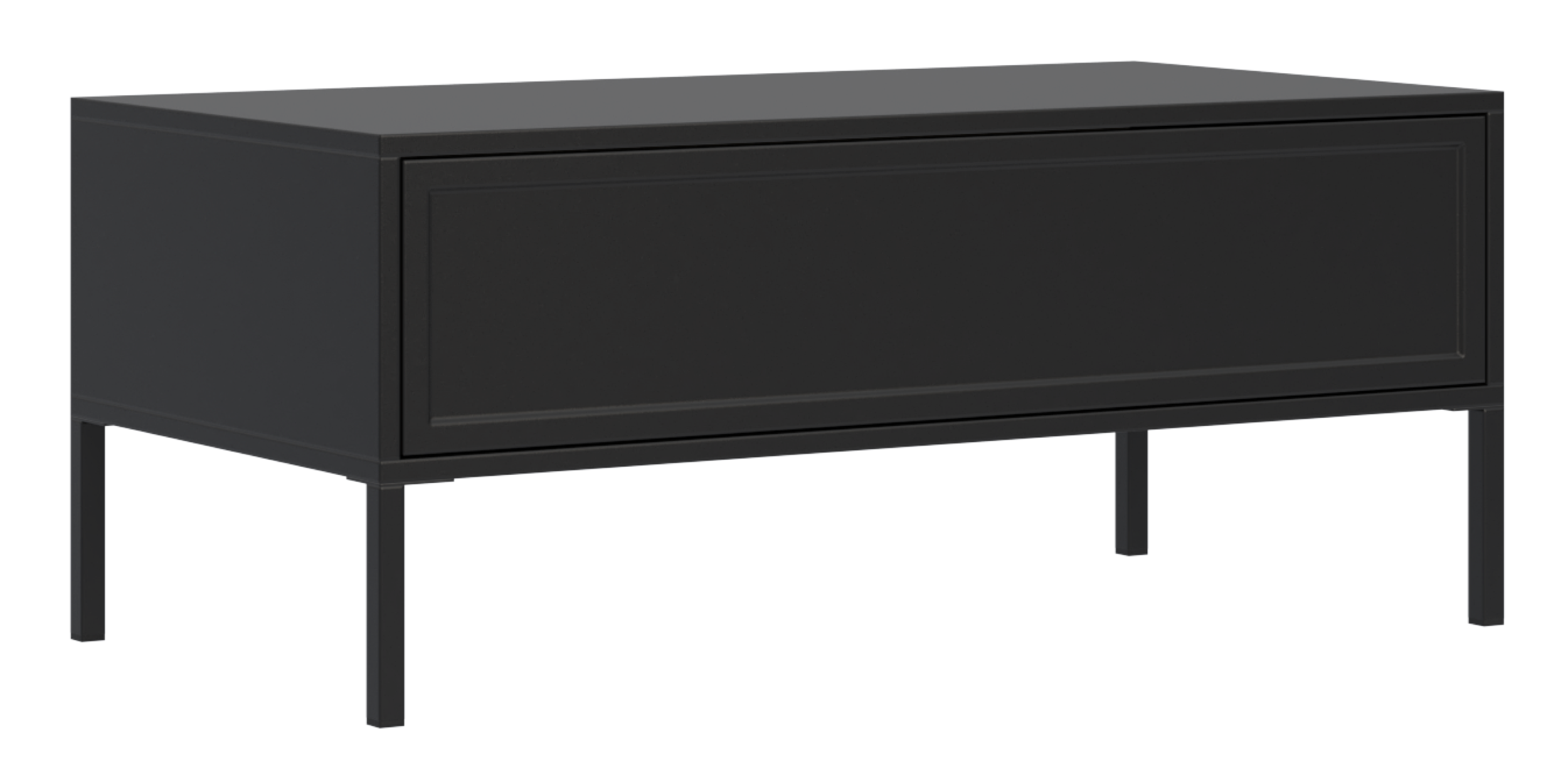 selsey-velveto-couchtisch-100x50-cm-schwarz-mit-schublade image 1