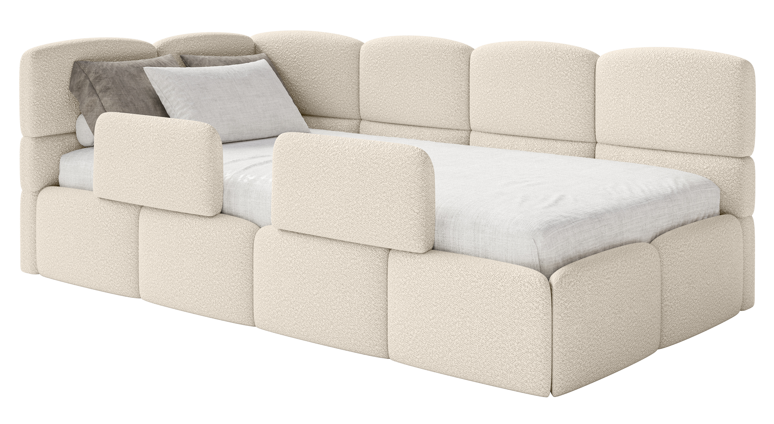 selsey-cloudy-jugendbett-90x200-cm-links-mit-stauraum-hellbeige-boucl-gitter image 1