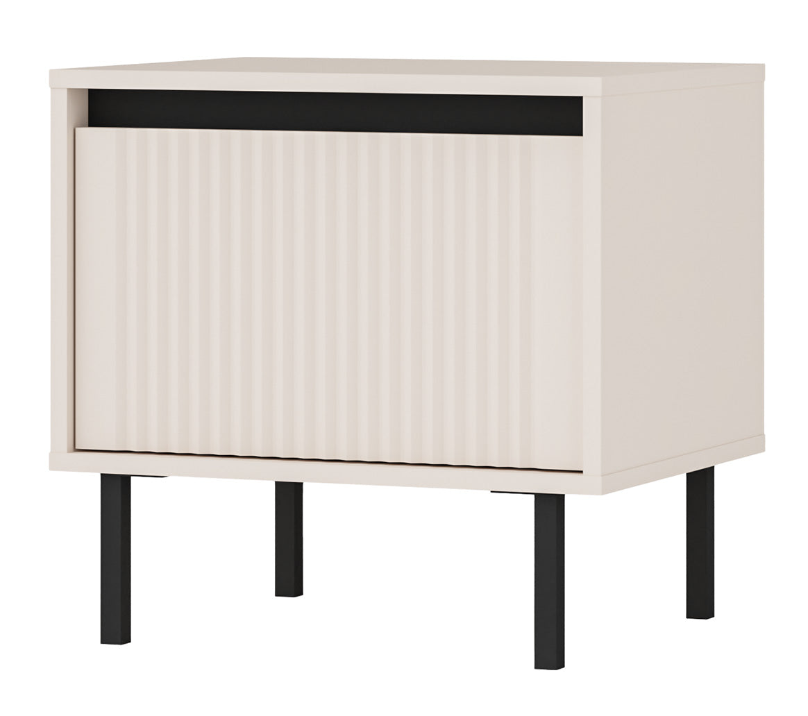 selsey-osaka-nachttisch-52-cm-mit-schublade-geriffelter-front-sandbeige-auf-schw image 1