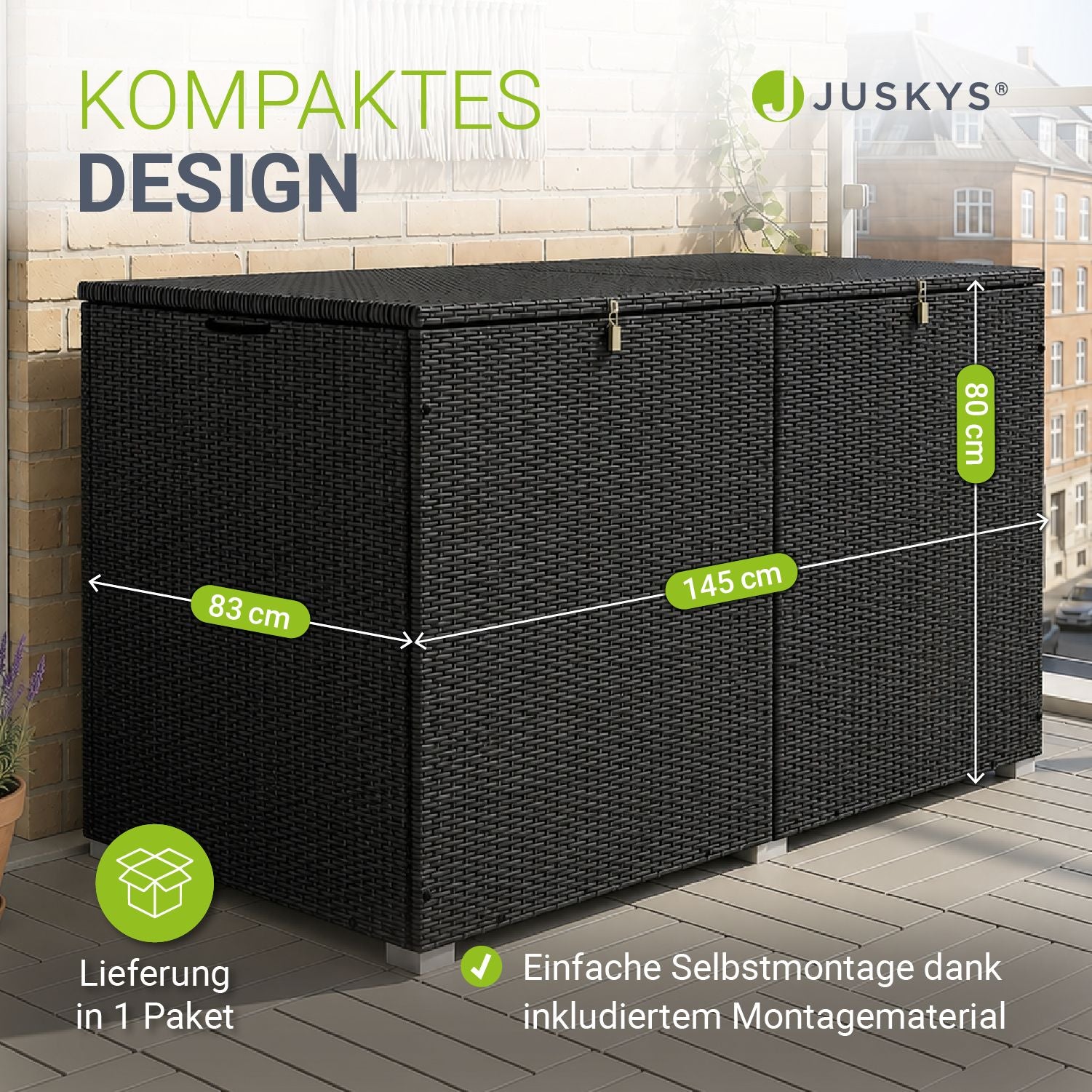 juskys-polyrattan-auflagenbox-ikaria-950-l-gartenbox-schwarz-mit-deckel image 6