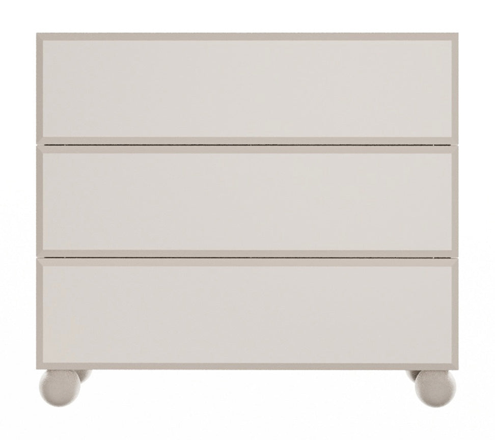 selsey-chocolated-kommode-100-cm-mit-3-schubladen-sandbeige-kugelbeine image 3