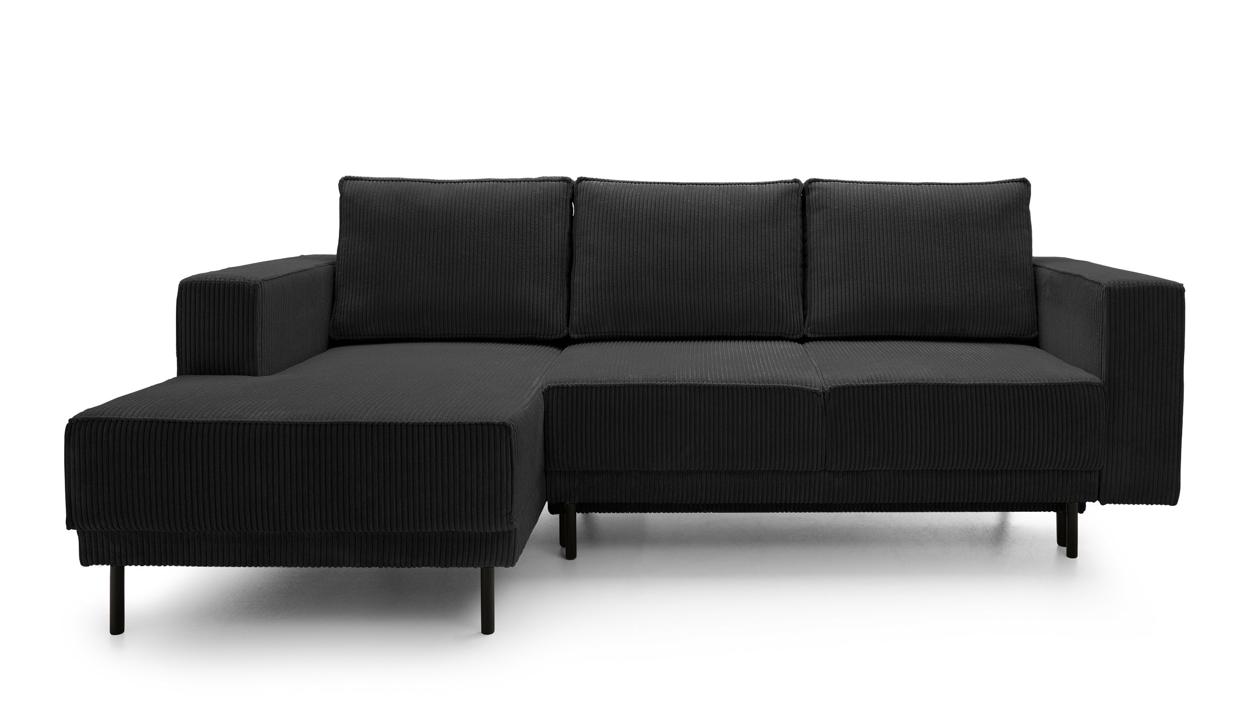 selsey-rodario-mini-ecksofa-l-f-rmig-links-mit-schlaffunktion-schwarz-cord image 1