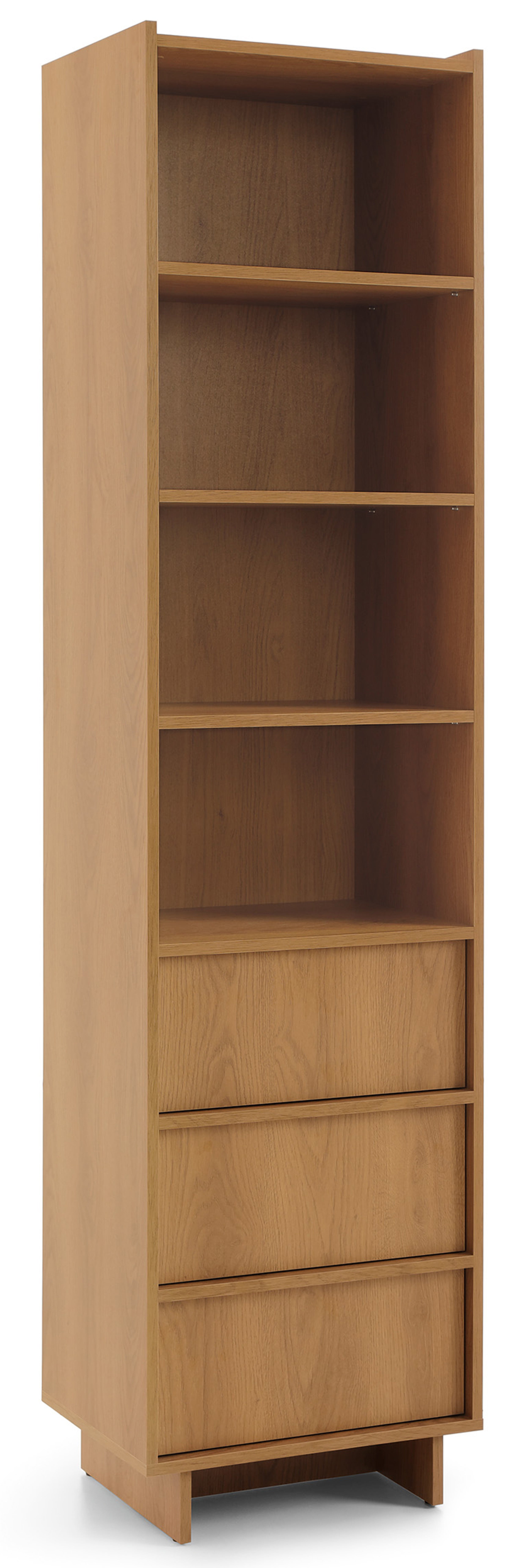 selsey-yasumi-regal-mit-3-schubladen-und-regalen-50-cm-karamelleiche image 1