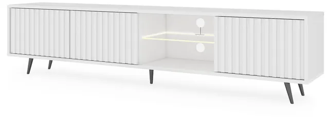 selsey-bello-tv-schrank-175-cm-wei-mit-lamellenfronten-und-led-schwarze-beine image 1