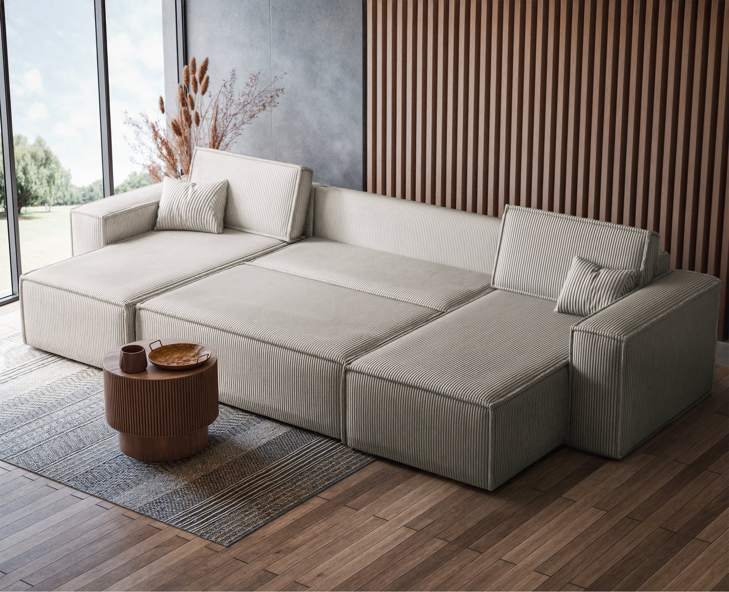 selsey-scarlo-ecksofa-u-mit-schlaffunktion-und-stauraum-hellbeige-cord image 6