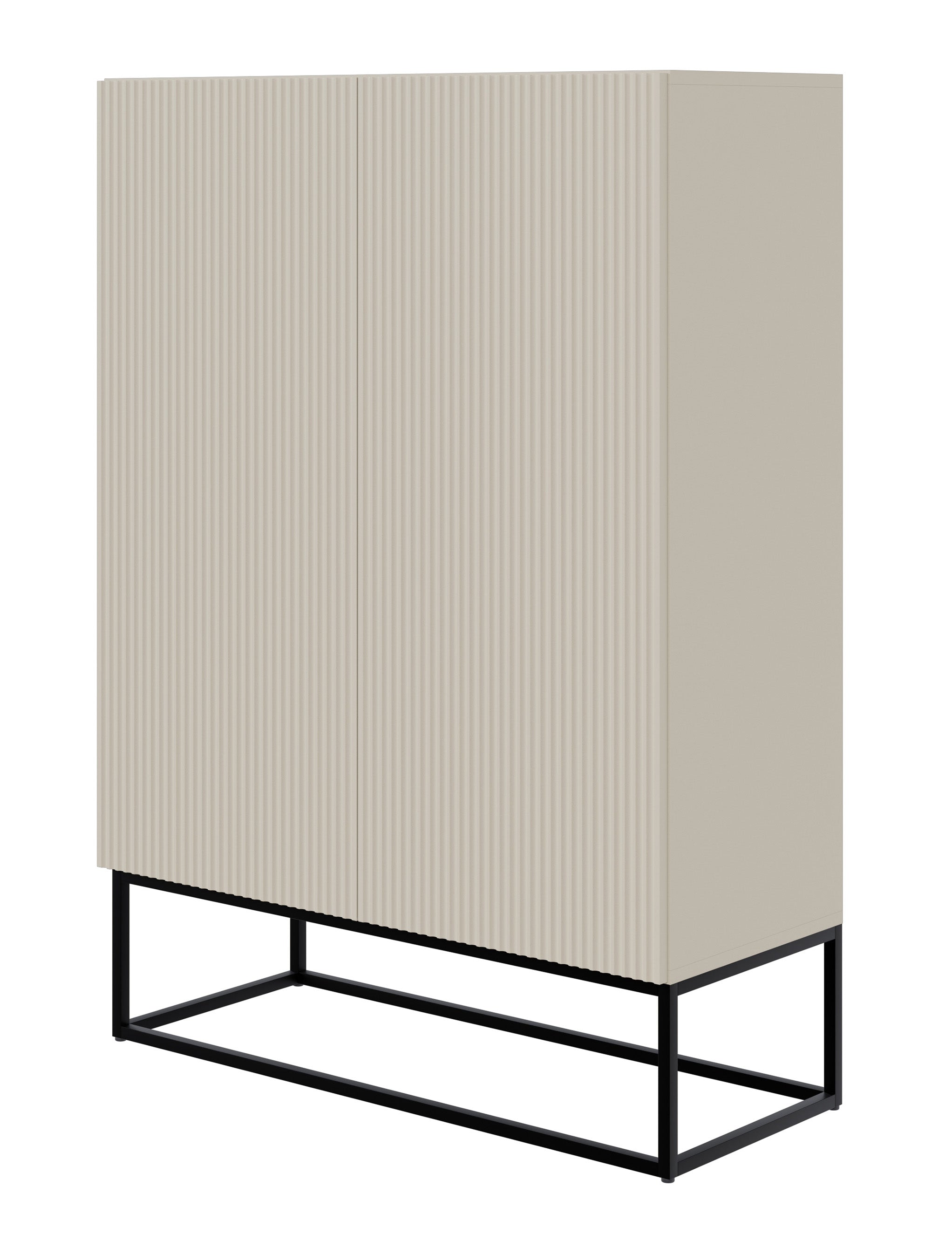 selsey-veldio-zweit-rige-kommode-90-cm-grau-beige-mit-gefr-ster-front-und-schwar image 1