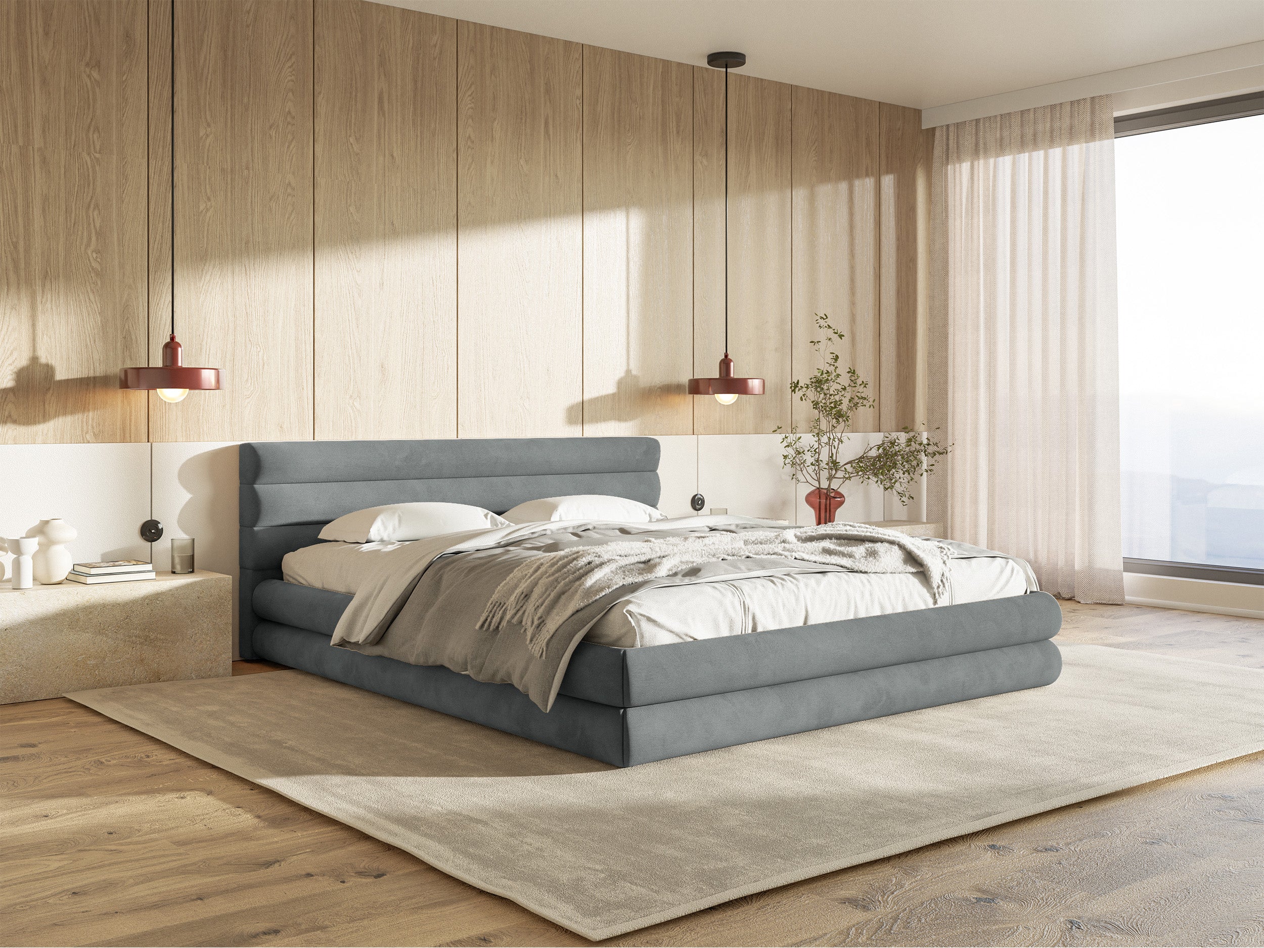 selsey-alegre-gepolstertes-bett-160x200-cm-mit-bettkasten-grau-hydrophober-samt- image 2