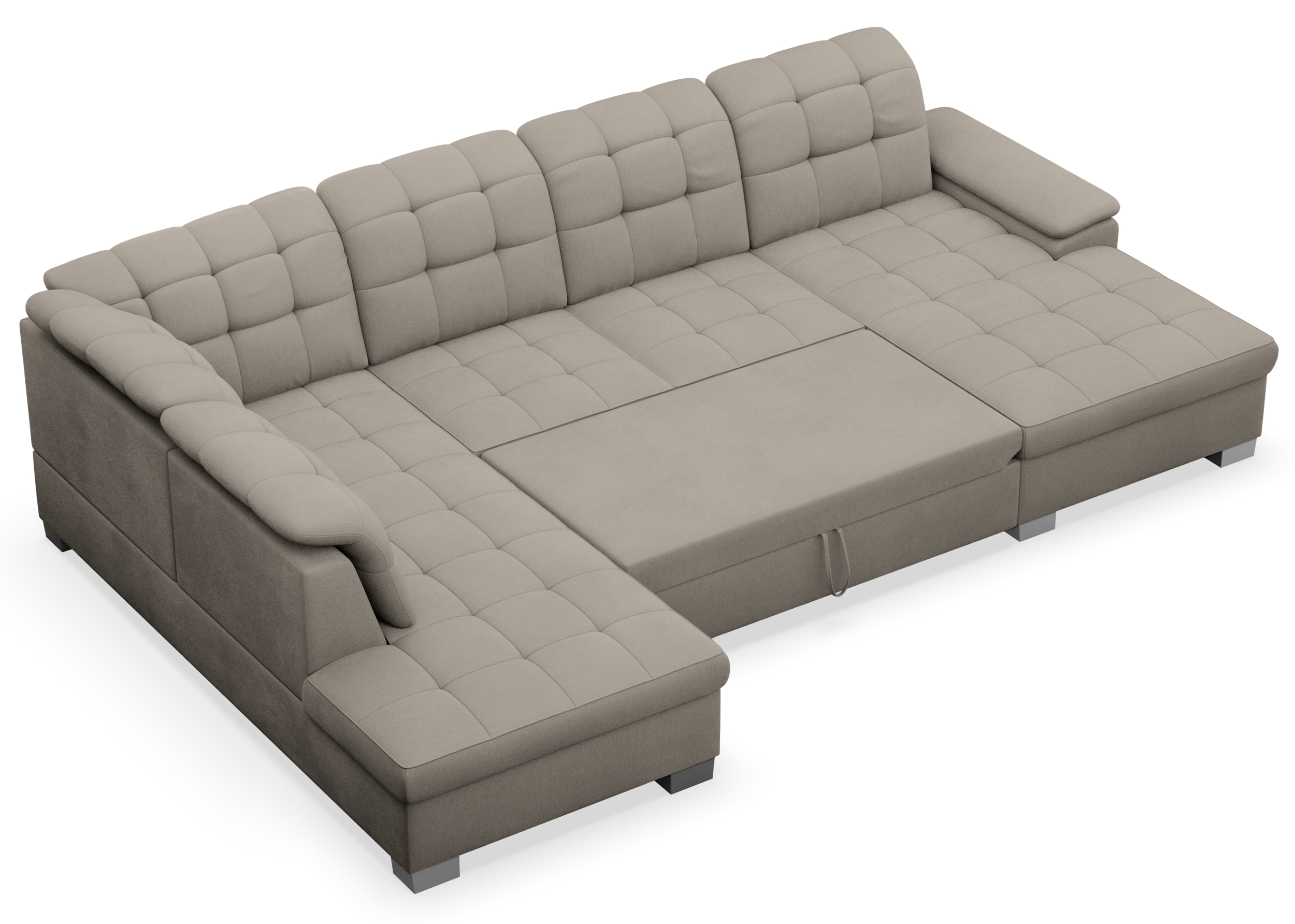 selsey-jamaal-ecksofa-u-rechts-mit-schlaffunktion-grau-beiges-flechtmuster-mit-s image 5