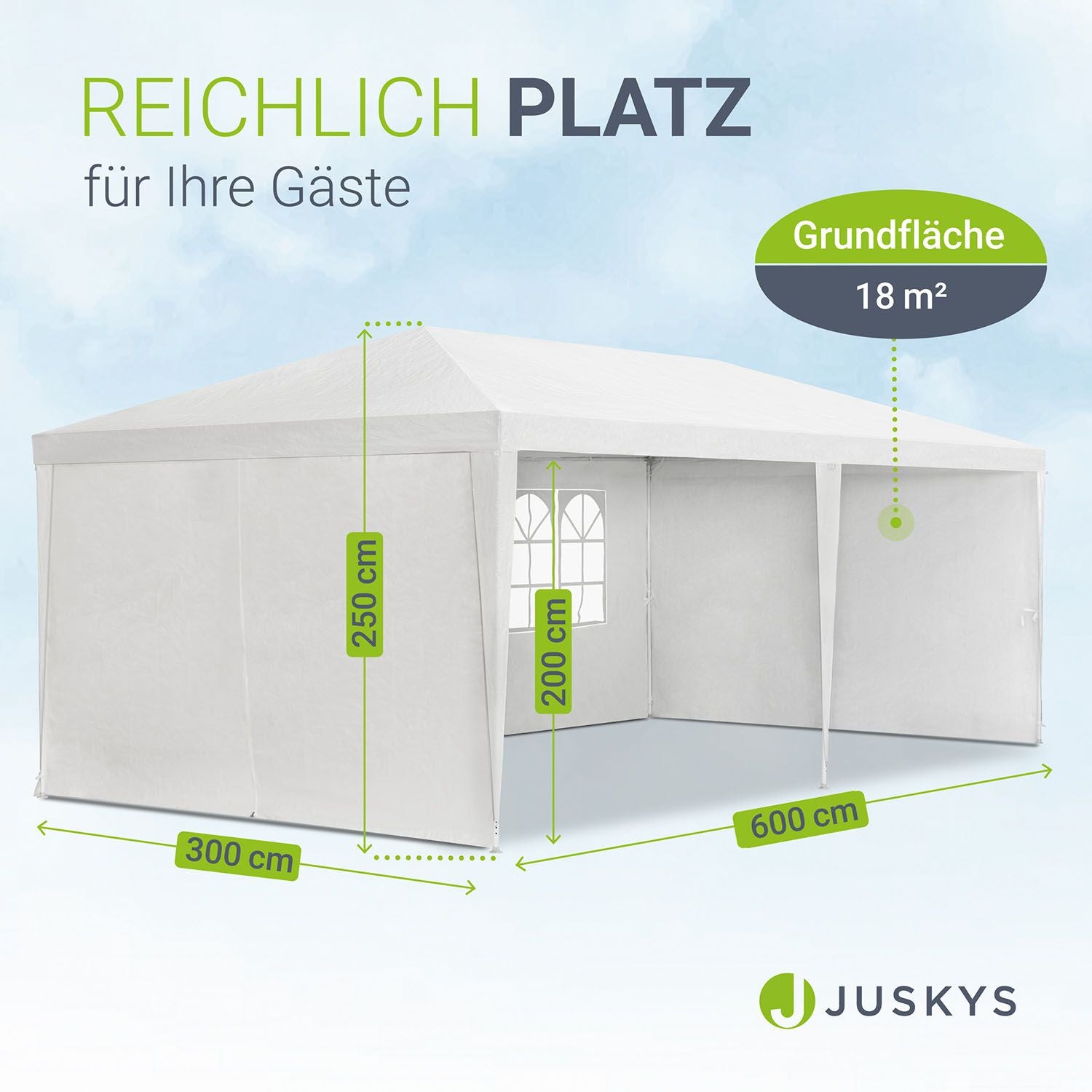 juskys-partyzelt-3x6-m-wei-mit-seitenteilen image 4