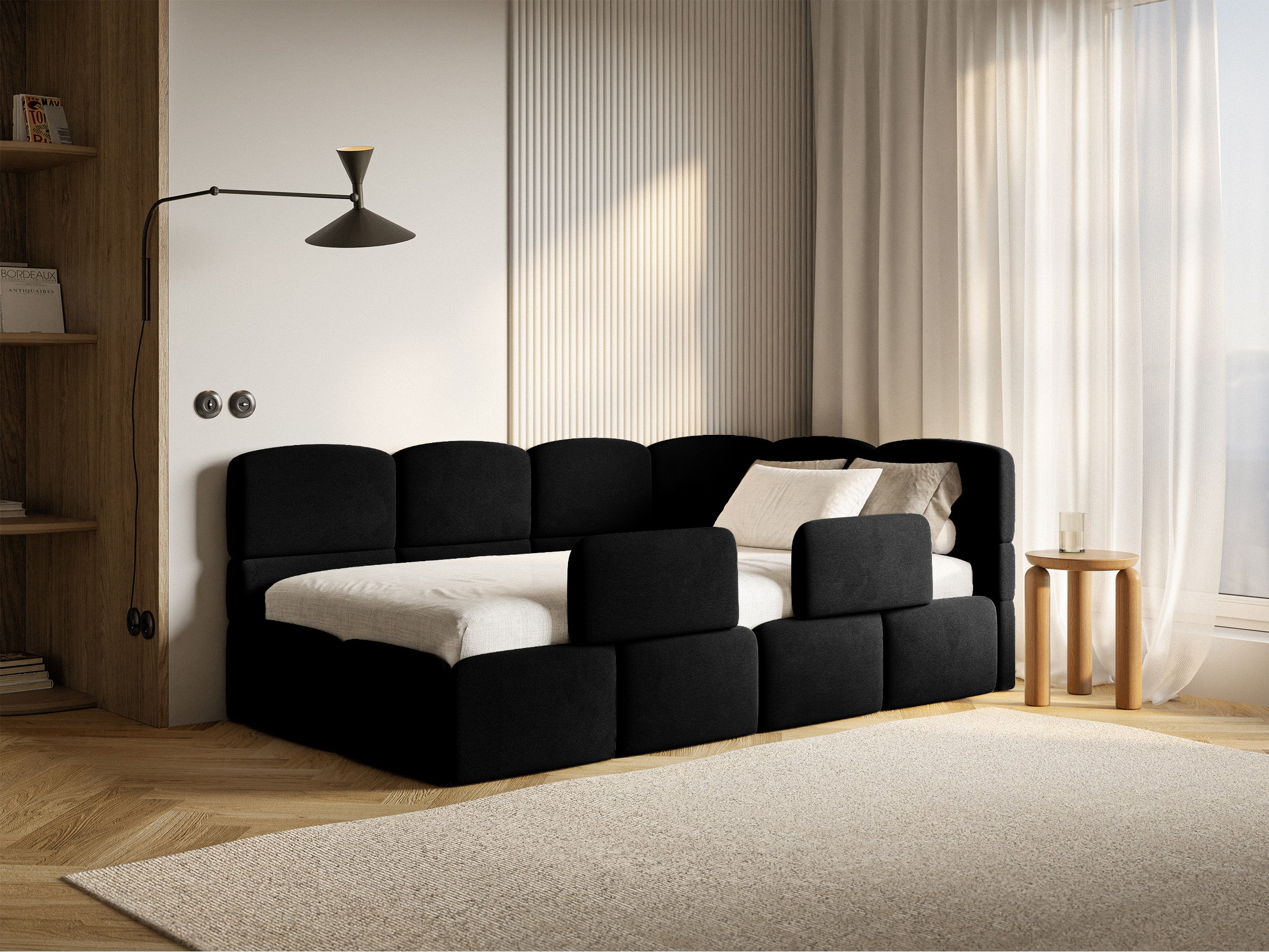 selsey-cloudy-jugendbett-90x200-cm-rechts-mit-stauraum-gel-nder-schwarzer-velour image 4