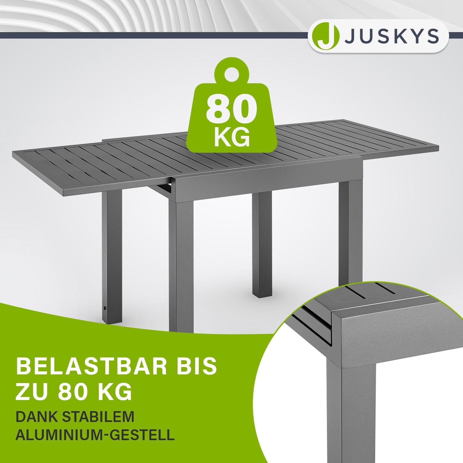 juskys-gartentisch-laki-70x70-cm-grau-ausziehbarer-aluminium-esstisch image 8