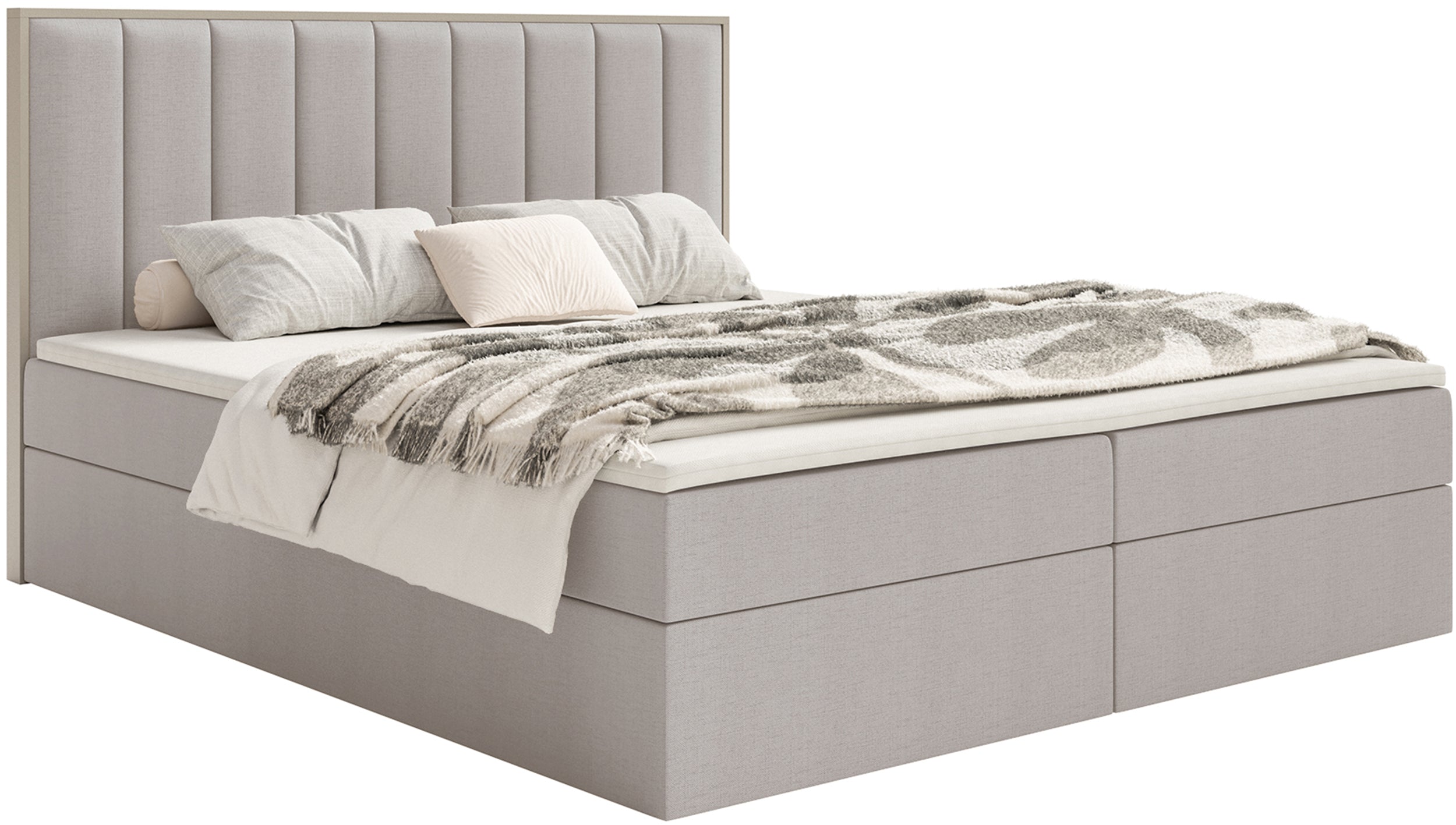 selsey-togents-kontinentalbett-160x200-cm-mit-stauraum-und-topper-grau-beige-hyd image 1