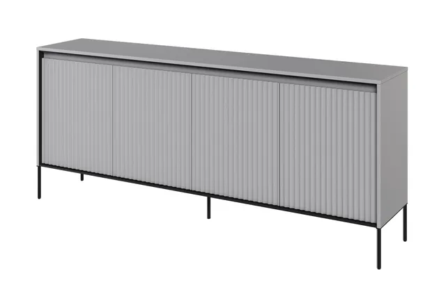 selsey-trend-vier-t-rige-kommode-niedrig-193-cm-mit-led-grau image 1