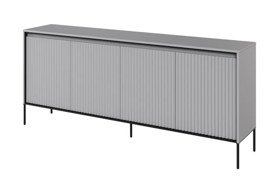 selsey-trend-vier-t-rige-kommode-niedrig-193-cm-mit-led-grau image 1