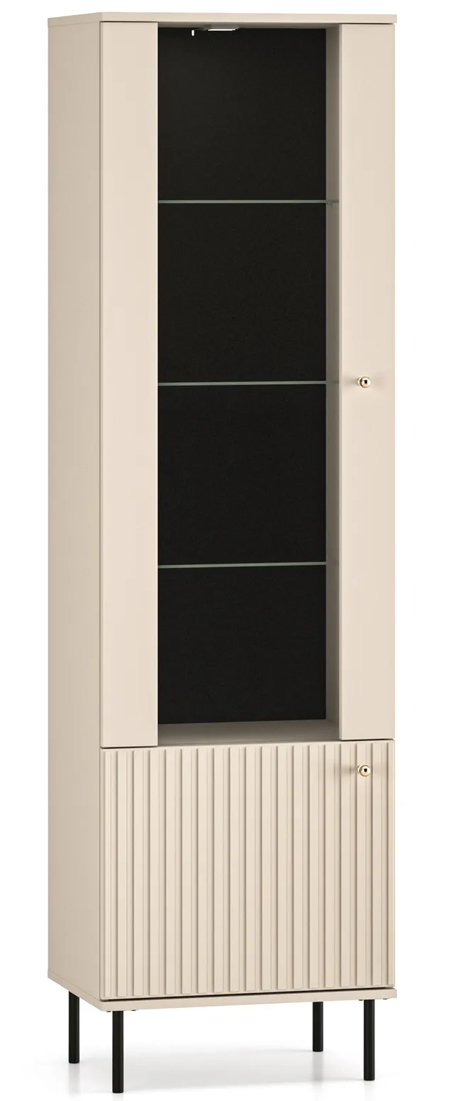 selsey-caletto-vitrinenschrank-1-t-rig-55-cm-beige-mit-lamellen image 1