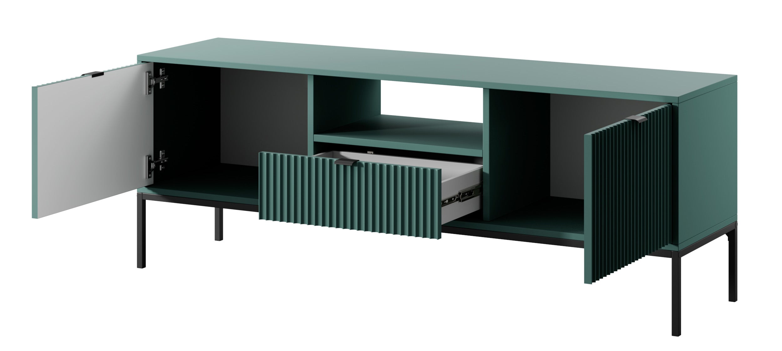 selsey-vellore-tv-schrank-154-cm-gr-n-mit-gerillten-fronten-schwarzen-griffen-un image 5