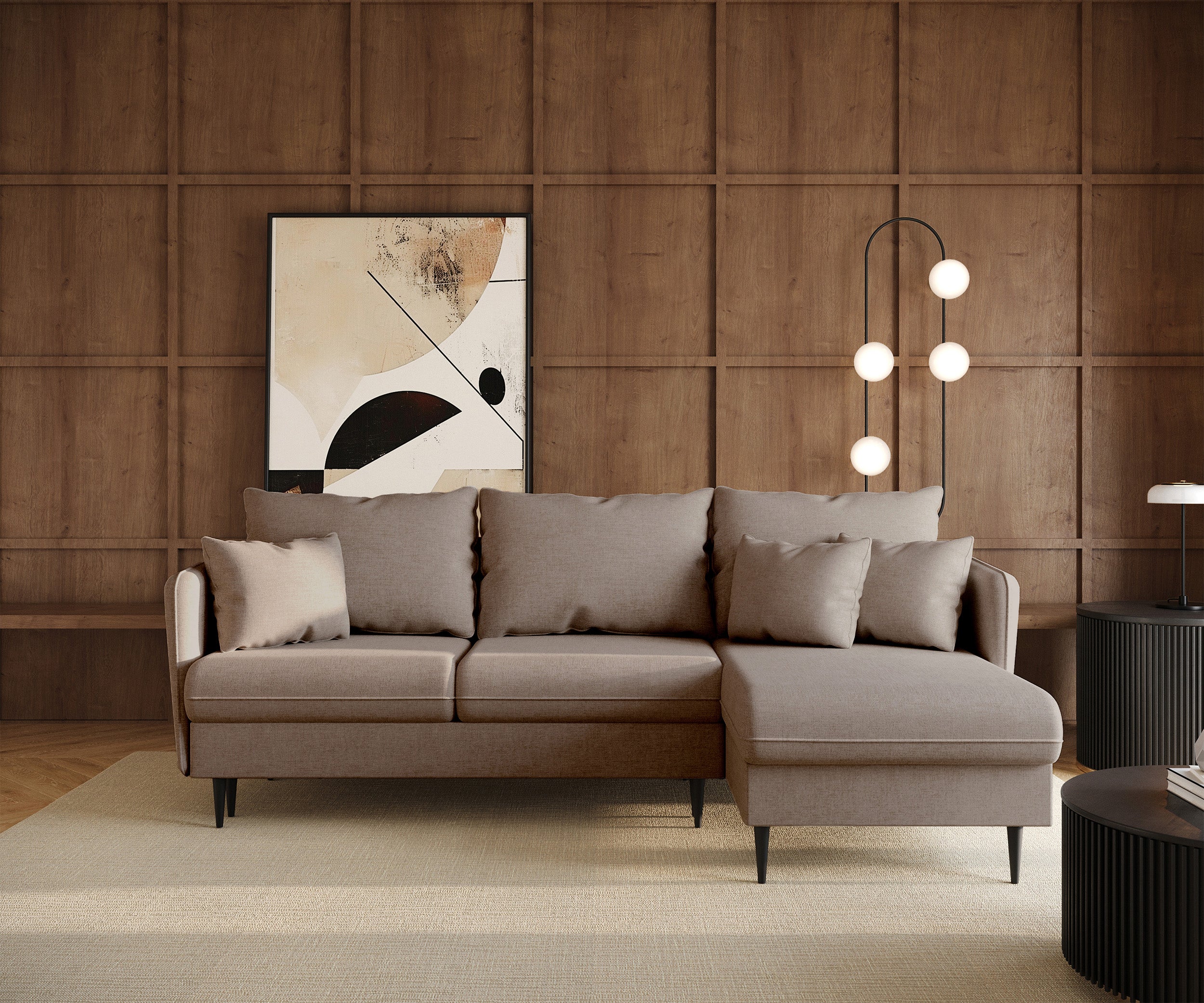 selsey-volio-ecksofa-mit-schlaffunktion-l-form-beige-chenille-schwarze-beine image 2