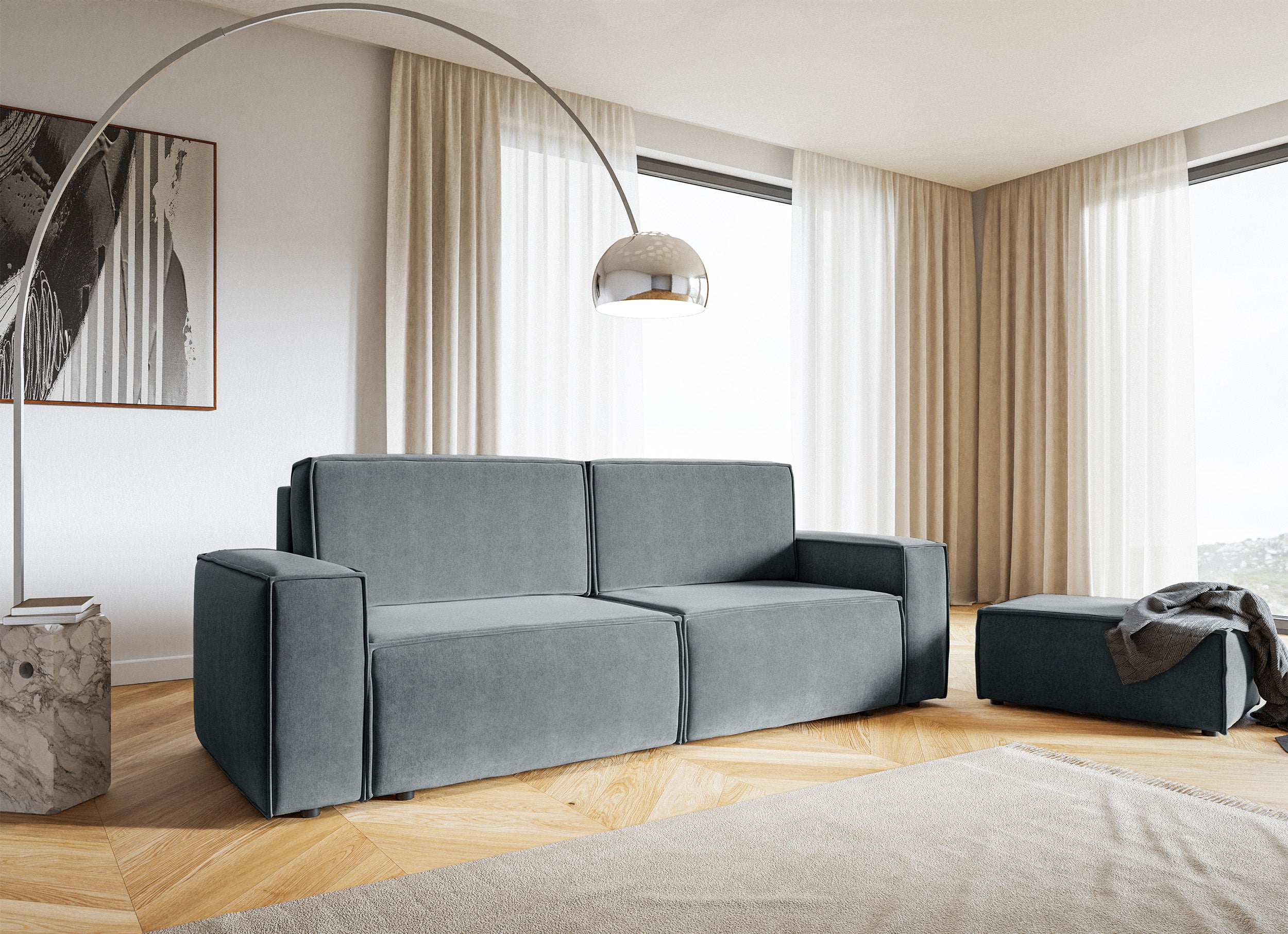 selsey-copertino-hocker-65x90-cm-grau-velours-wasserabweisend image 2