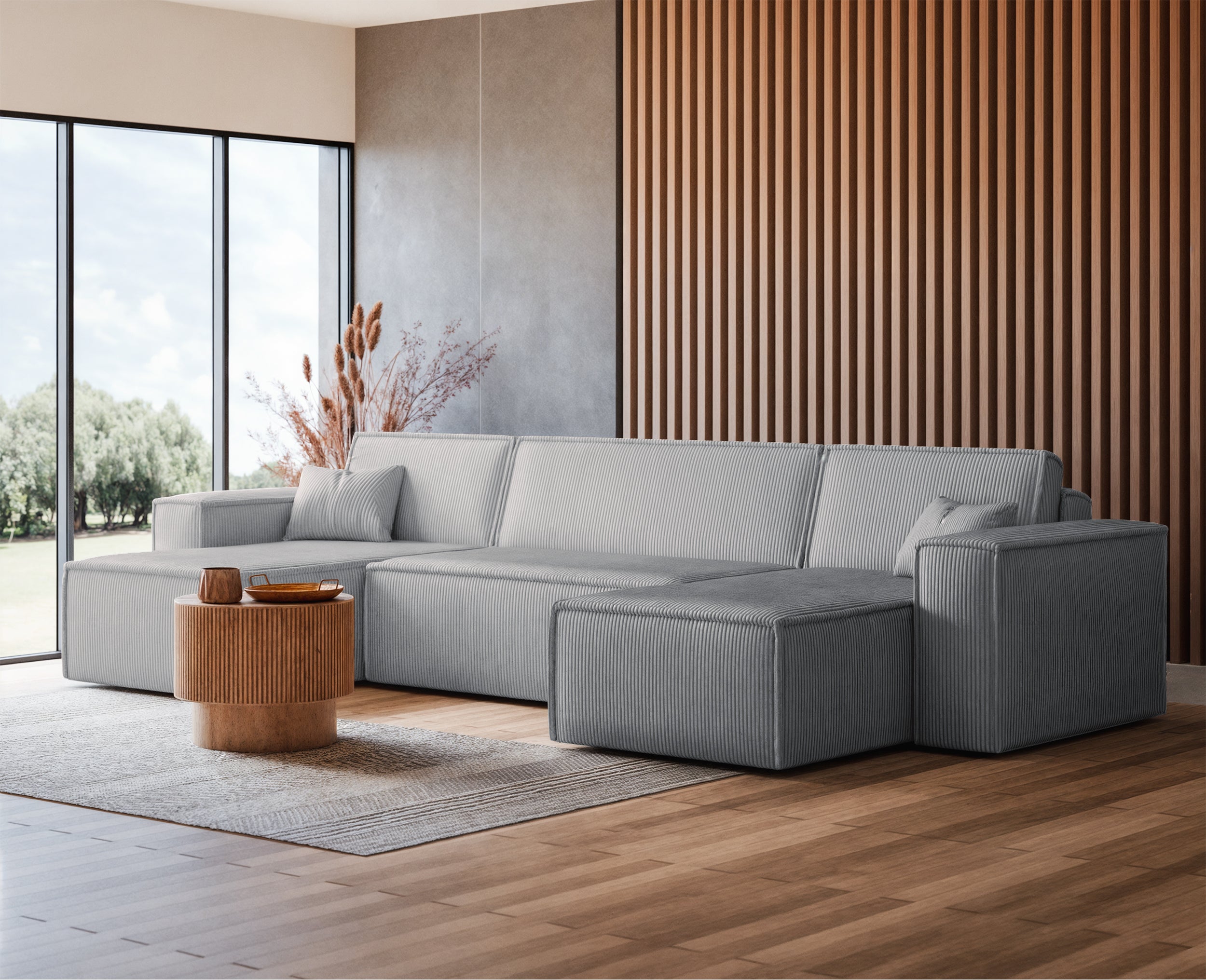 selsey-scarlo-u-ecksofa-mit-schlaffunktion-und-stauraum-hellgrau-cord image 4