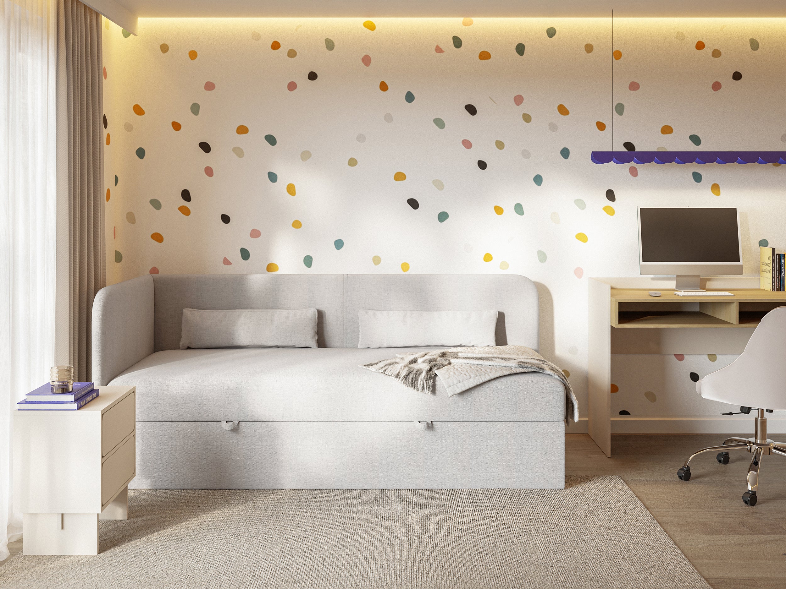 selsey-calmmo-jugendbett-90x200-cm-links-mit-stauraum-hellgrauer-hydrophober-che image 3