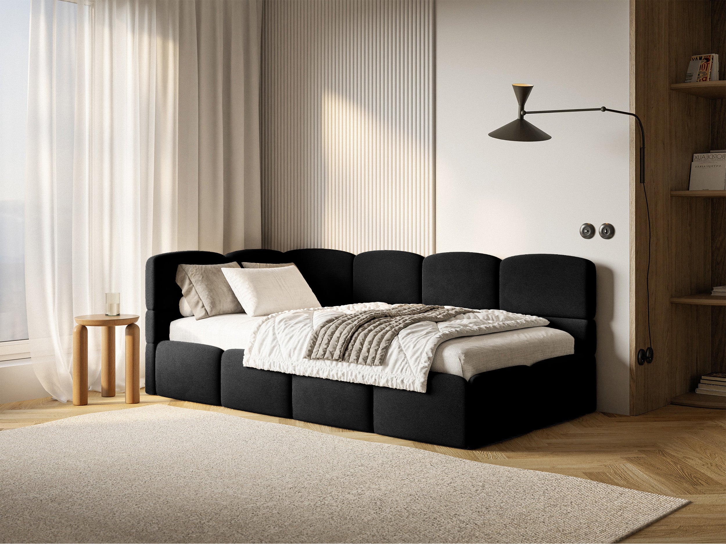 selsey-jugendbett-cloudy-90x200-cm-linksseitig-mit-stauraum-schwarzer-velours image 2
