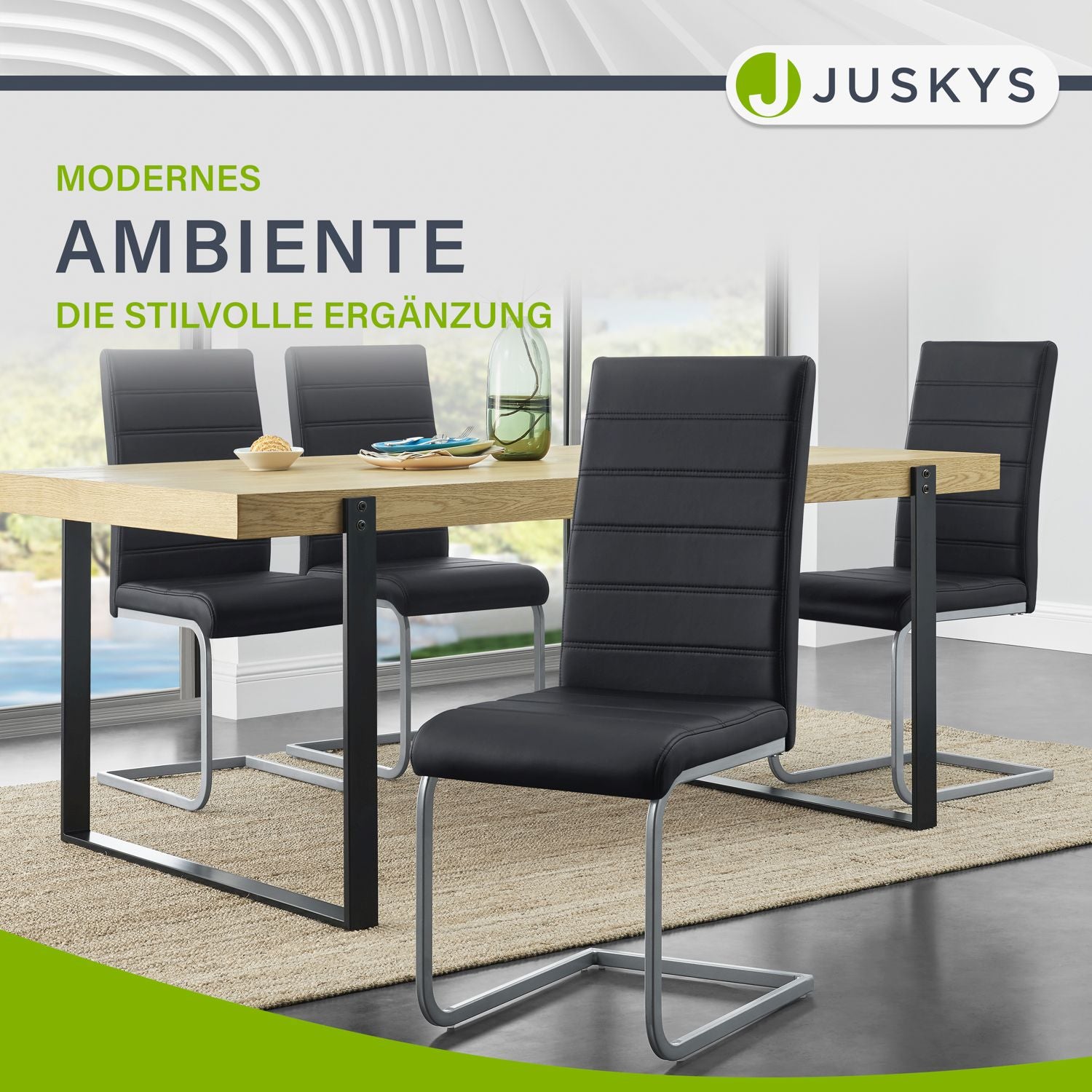 juskys-vegas-freischwinger-stuhl-2er-set-kunstleder-schwarz-metall image 6