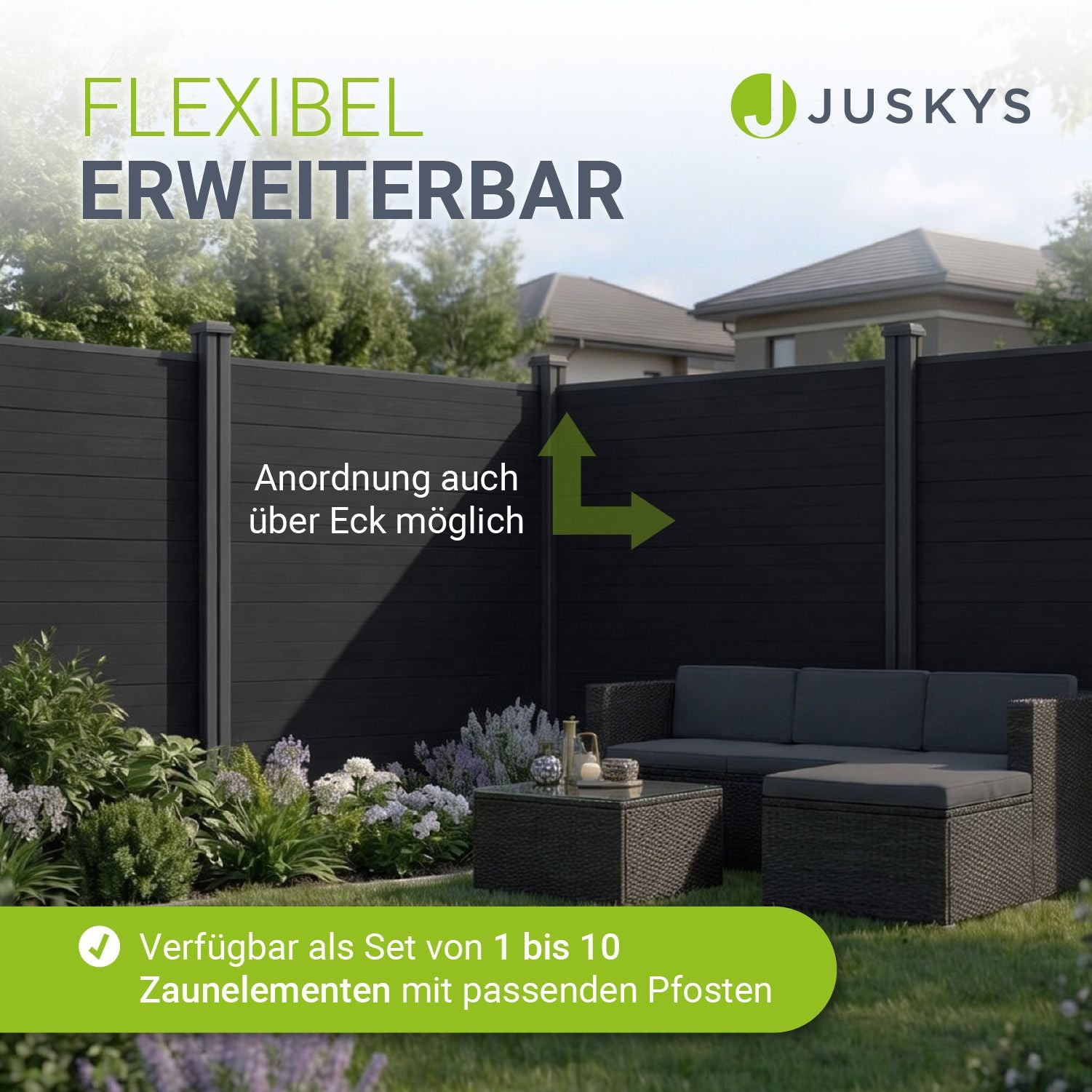 juskys-wpc-zaun-1er-set-aus-elementen-pfosten-sichtschutzzaun image 8