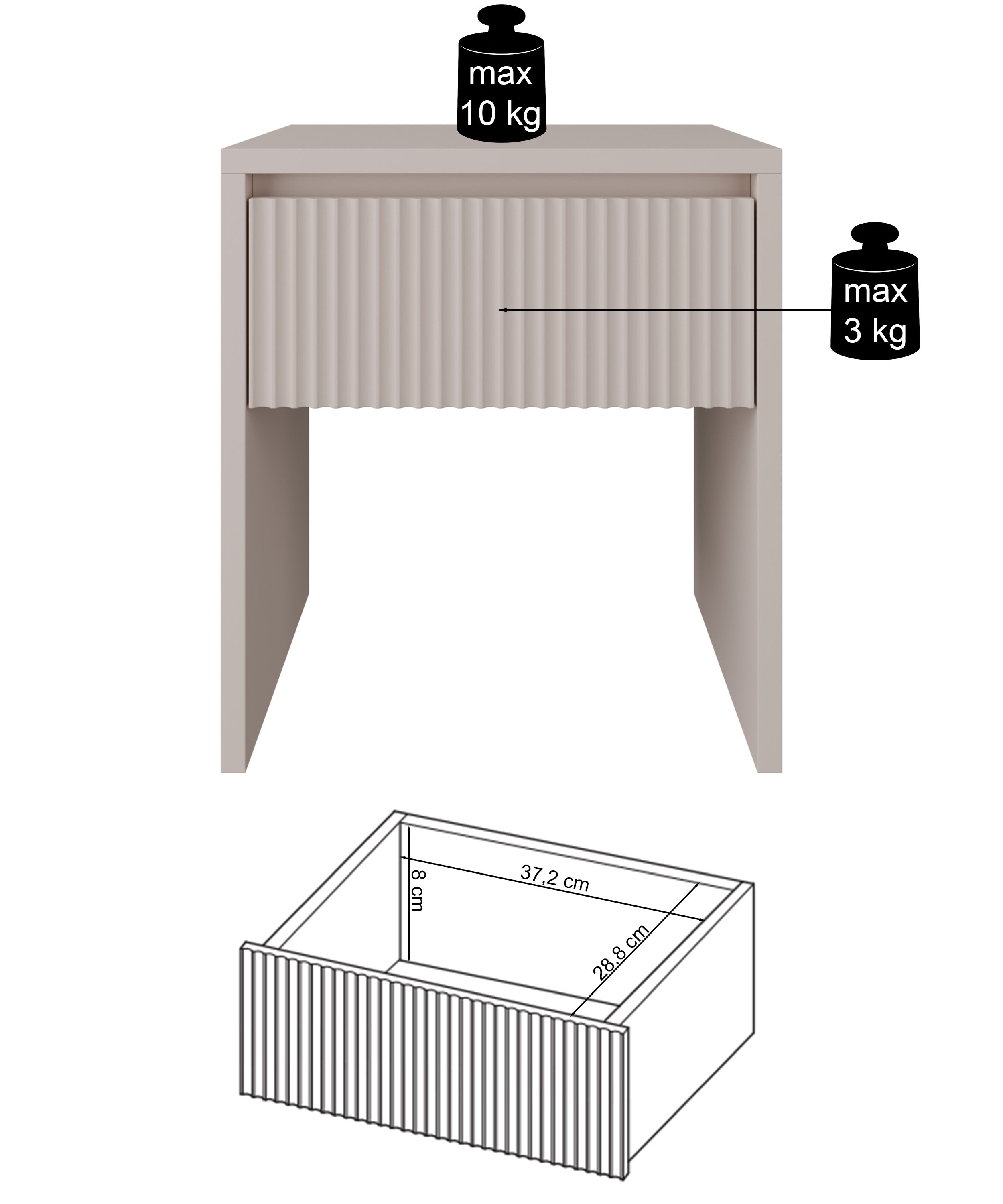 selsey-vemmi-nachttisch-45-cm-mit-schublade-geriffelte-kaschmir-front image 8