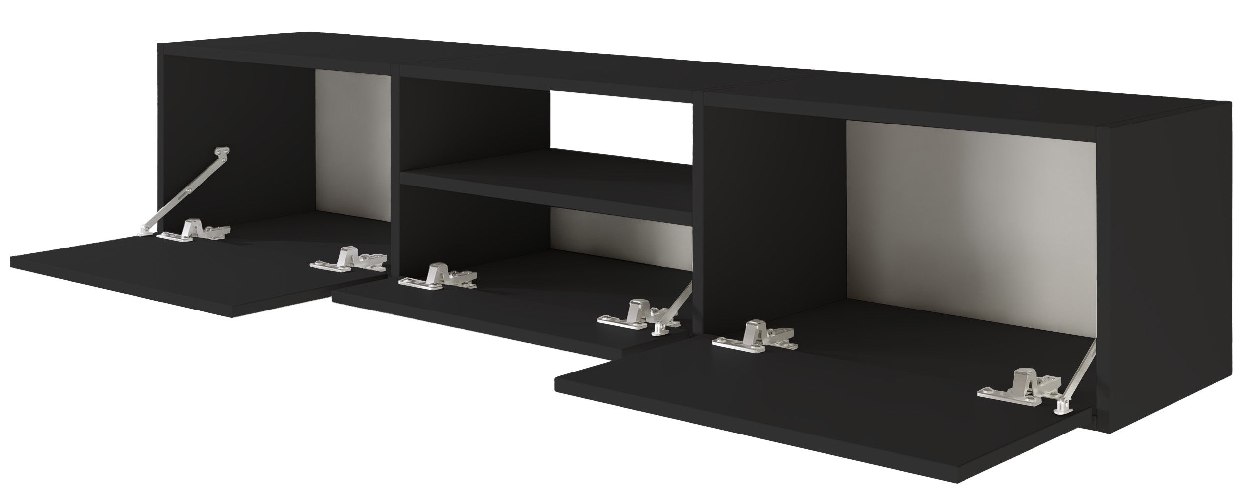 selsey-framme-h-ngender-tv-schrank-150-cm-mit-3-klappen-schwarz-matt image 5