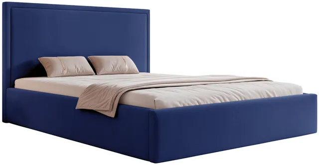 selsey-asurro-polsterbett-140x200-cm-blau-samt-mit-stauraum-metallrahmen image 1