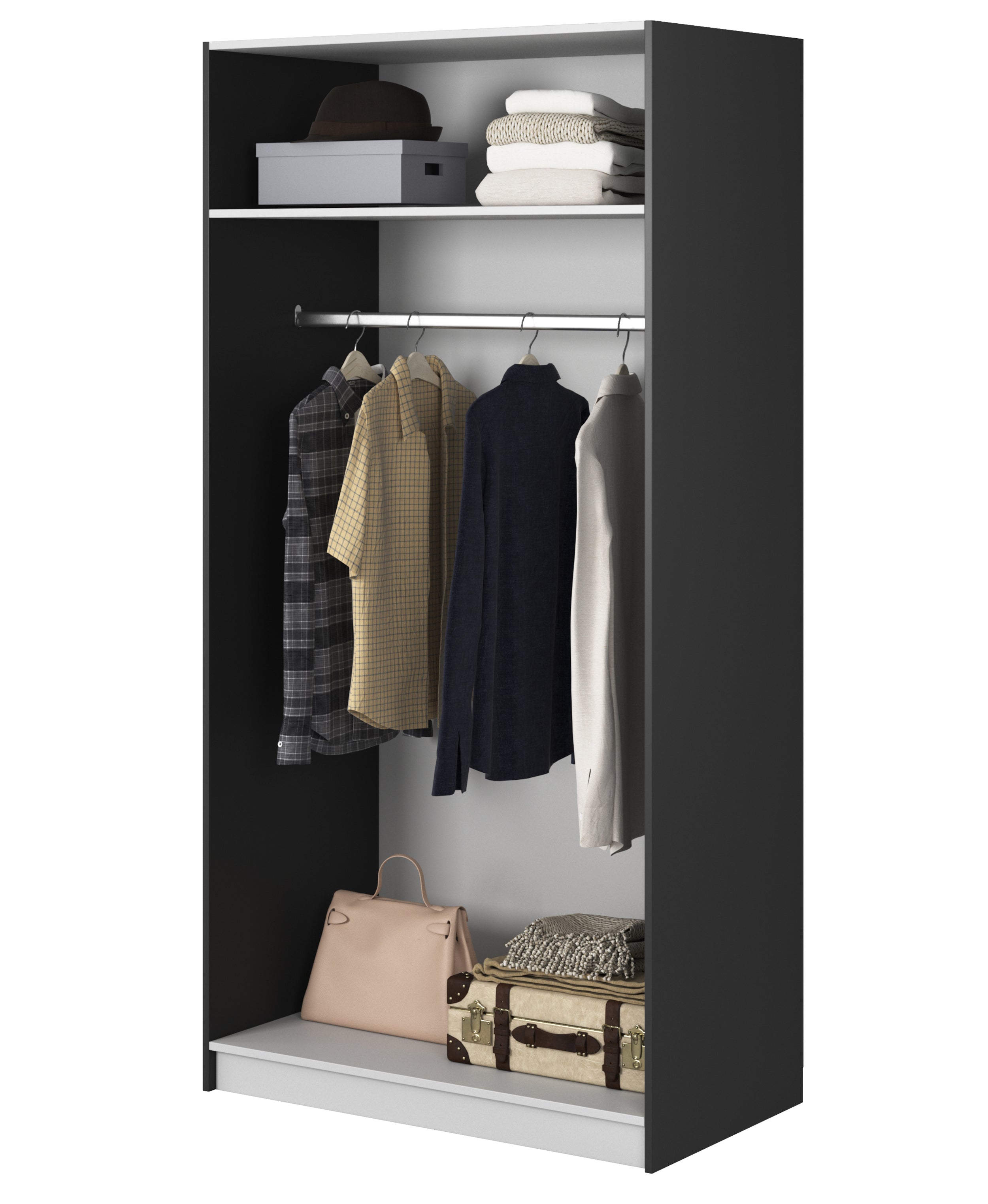 selsey-moonir-kleiderschrank-2-t-rig-100-cm-kleiderstange-schwarz image 3