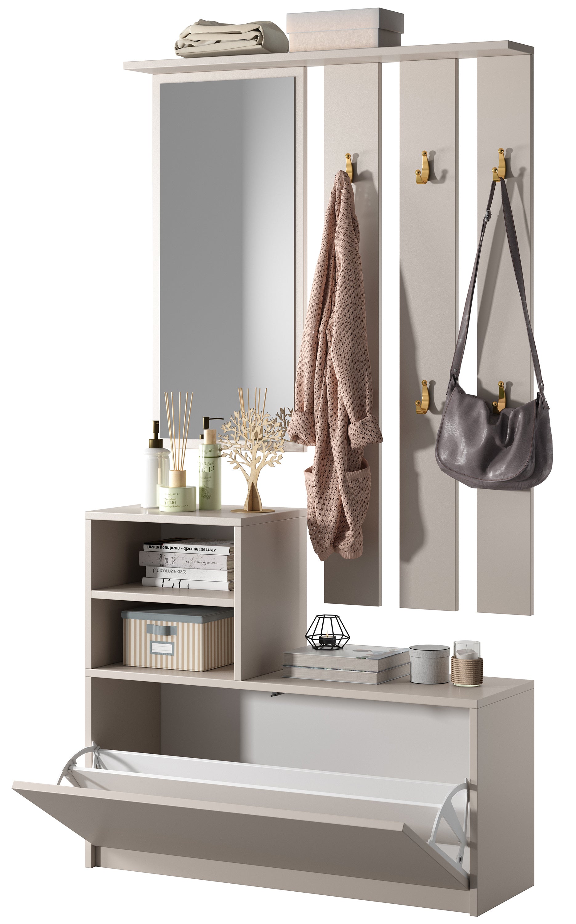 selsey-yesfir-flur-set-85-cm-mit-schuhschrank-kaschmir image 6