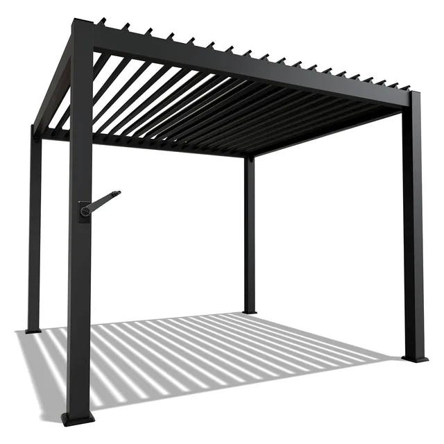 juskys-tahiti-pergola-lamellendach-3-x-3-m-anthrazit-metall-terrassen-berdachung image 1
