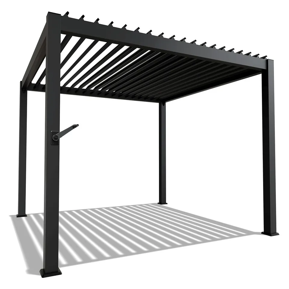juskys-tahiti-pergola-lamellendach-3-x-3-m-anthrazit-metall-terrassen-berdachung image 1