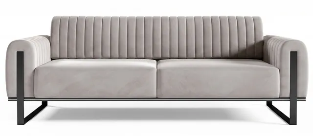 selsey-parissa-dreisitziges-sofa-hellgrauer-samt-schwarze-beine image 1