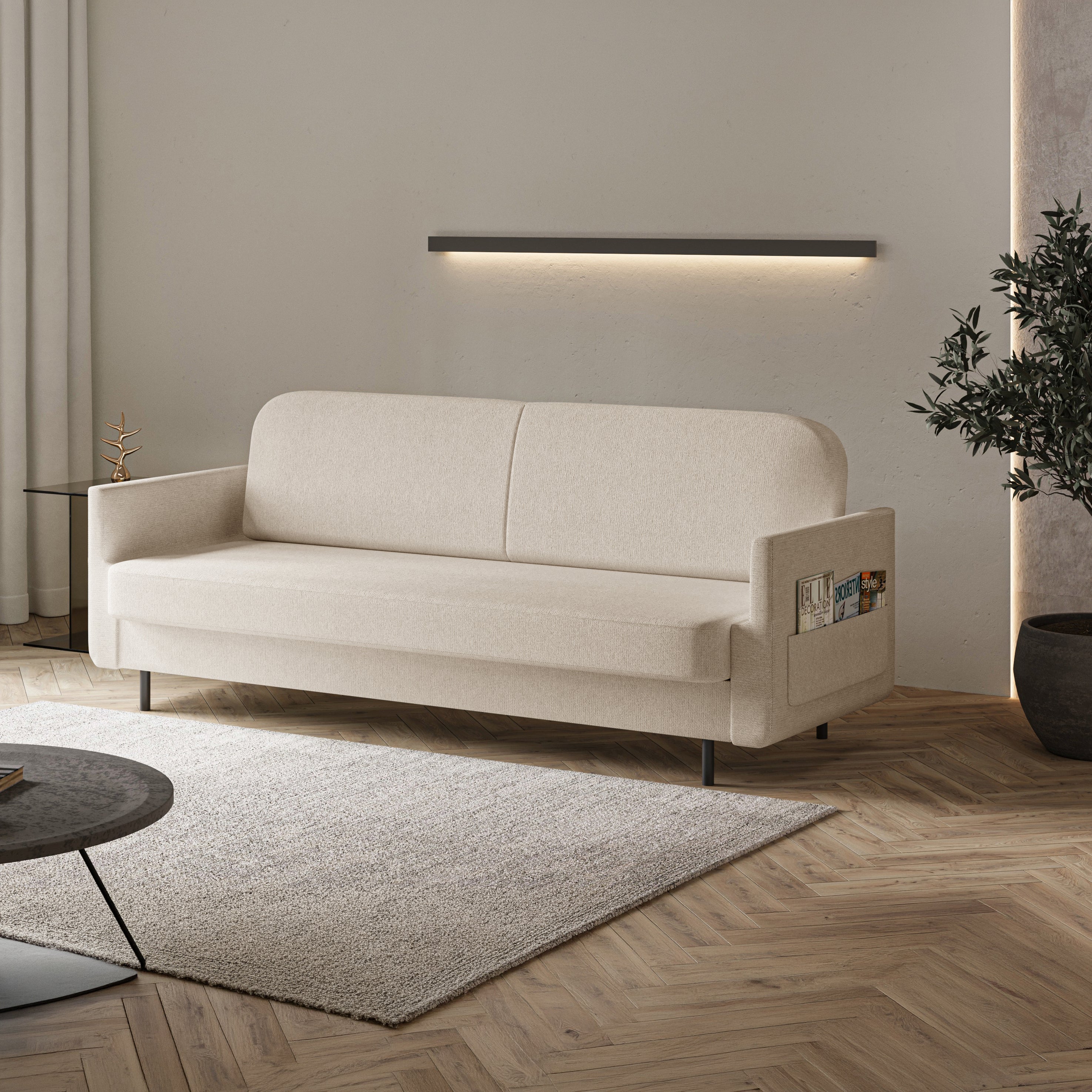 selsey-ovelio-3-sitzer-ausziehsofa-hellbeige-hydrophobes-chenille-mit-schlaffunk image 2
