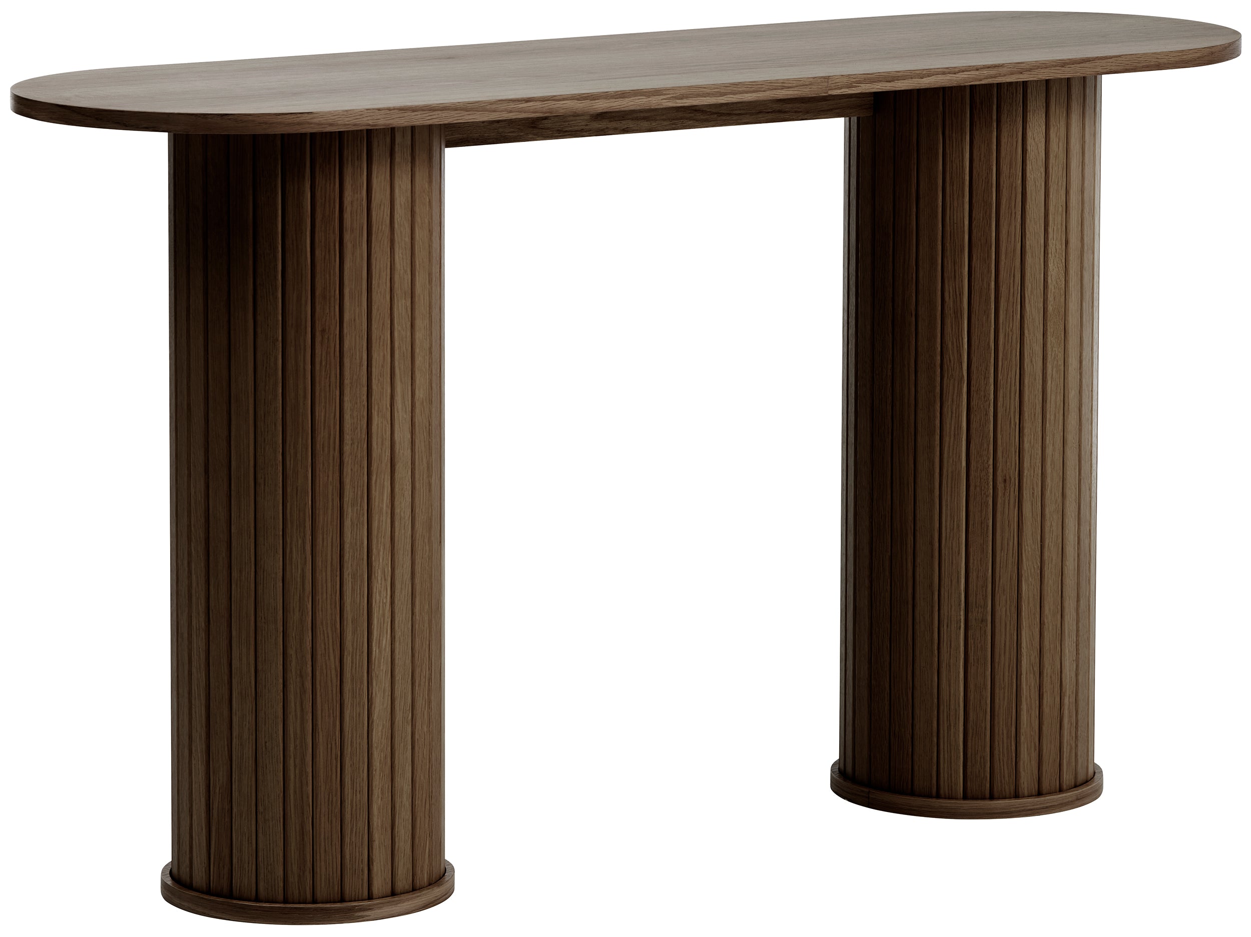 selsey-gativel-konsole-130-cm-mit-lamellen-gebrannter-eichenholzton image 1