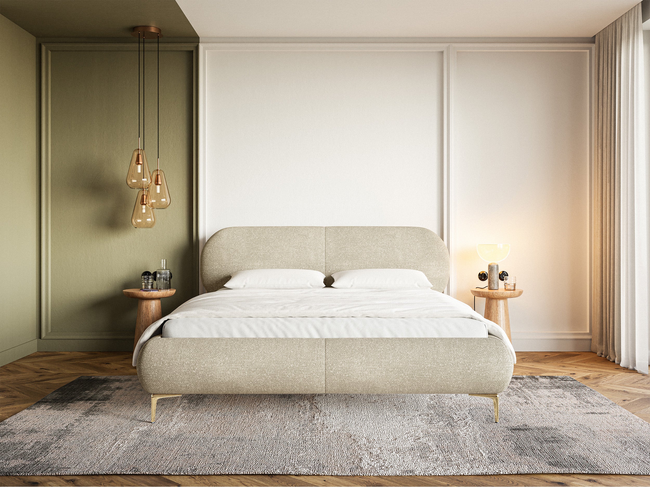 selsey-ovalle-polsterbett-160x200-cm-beige-chenille-goldene-beine image 7