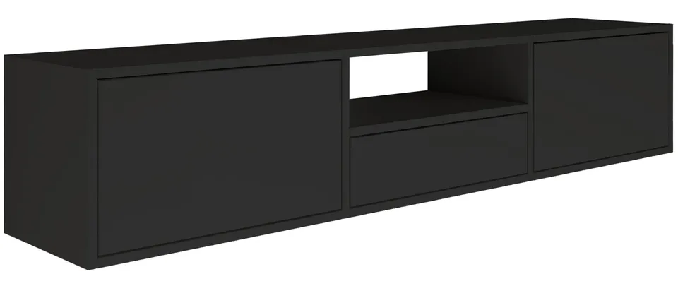 selsey-framme-h-ngender-tv-schrank-150-cm-mit-3-klappen-schwarz-matt image 1