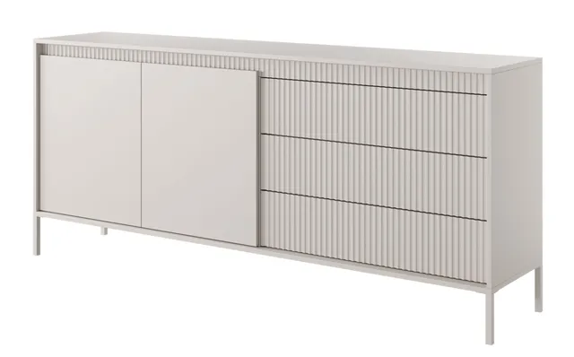 selsey-falsetto-zweit-rige-kommode-187-cm-beige-mit-gerillten-fronten-und-drei-s image 1
