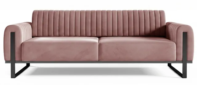 selsey-parissa-dreiersofa-rosa-samt-schwarze-beine image 1