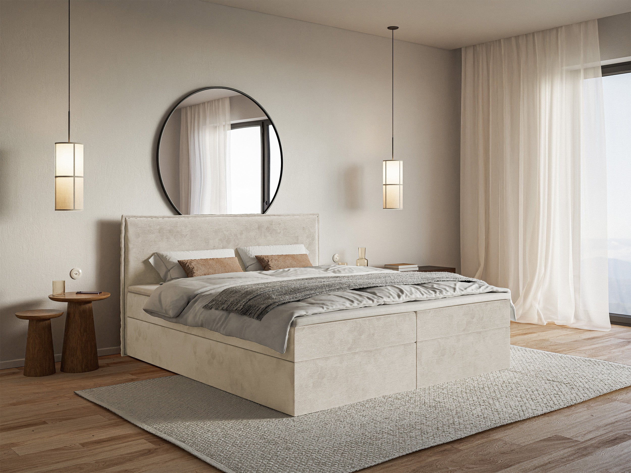 selsey-softie-kontinentalbett-140x200-cm-mit-stauraum-und-topper-beige-velours-w image 2