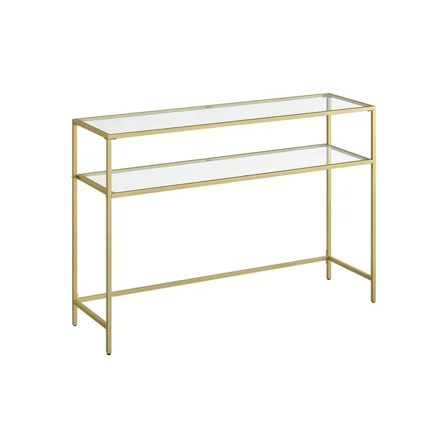 vasagle-konsolentisch-modern-verstellbar-goldfarben-transparent-mit-verstellbare image 1