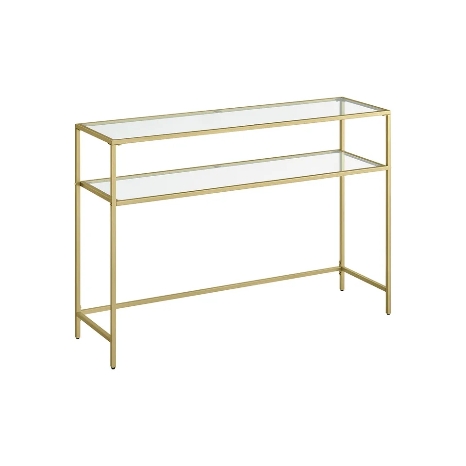vasagle-konsolentisch-modern-verstellbar-goldfarben-transparent-mit-verstellbare image 1