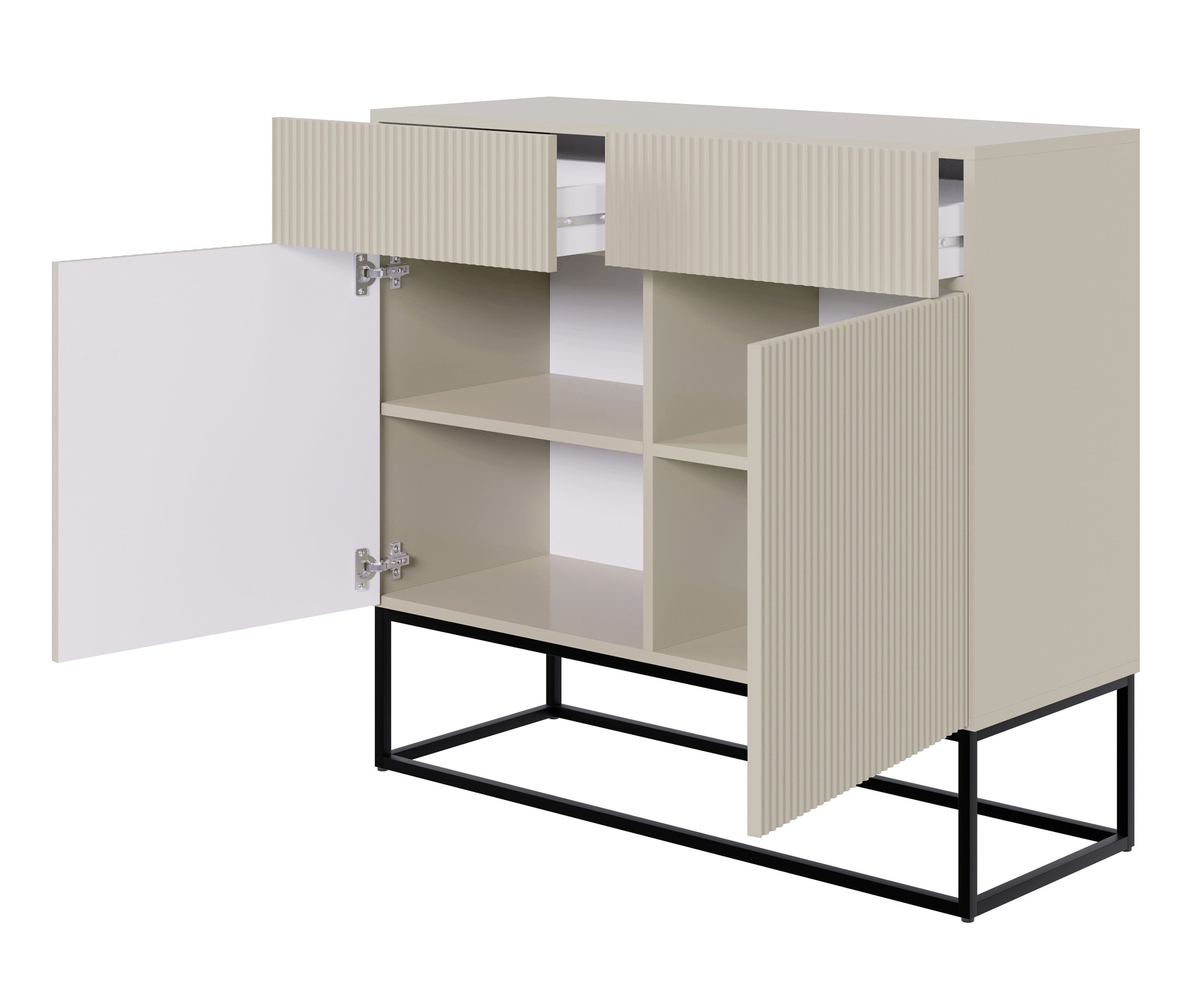 selsey-veldio-zweit-rige-kommode-100-cm-schwarz-mit-gefr-ster-front image 7