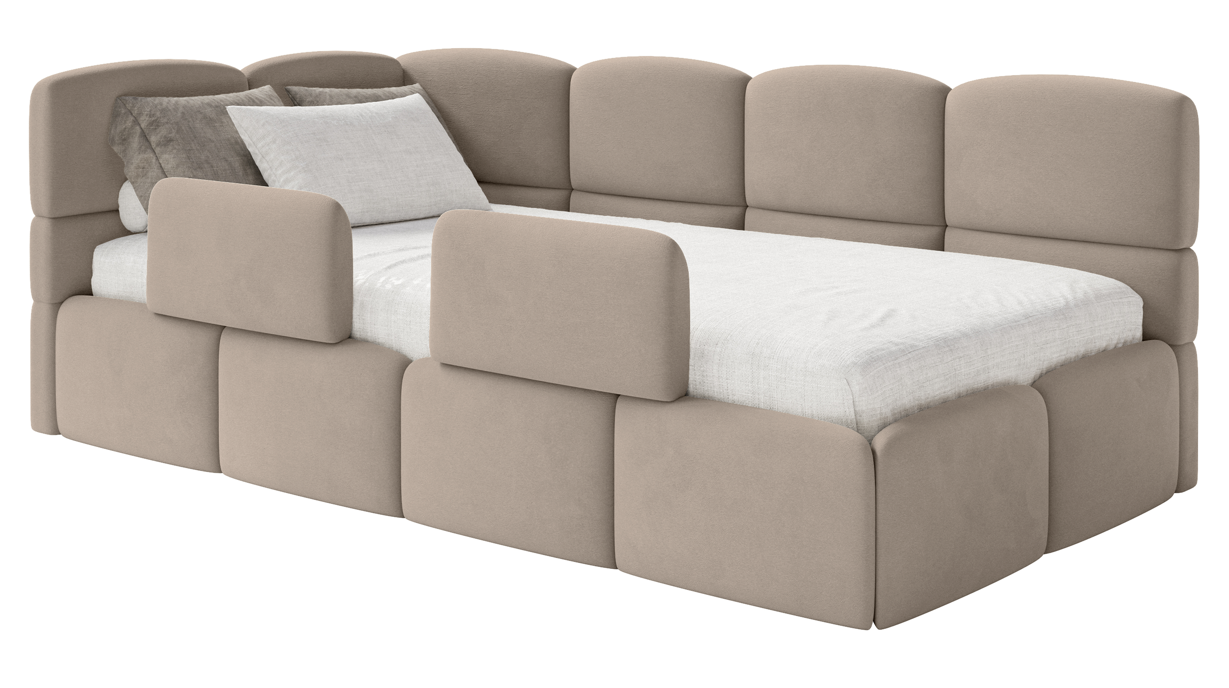 selsey-cloudy-jugendbett-90x200-cm-links-beige-velours-mit-matratze image 1