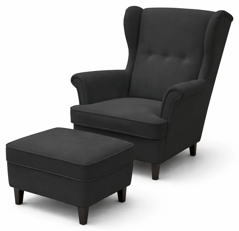 selsey-malmello-ohrensessel-mit-fu-hocker-anthrazit-velours-schwarze-beine image 1